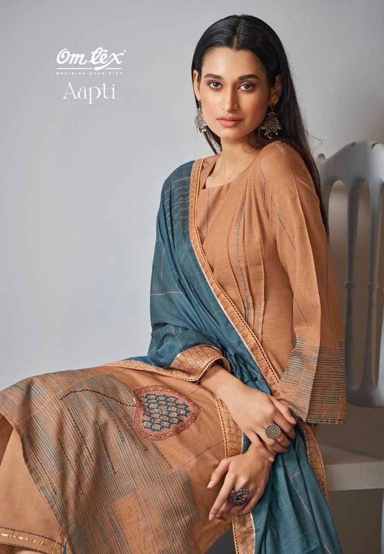 omtex aapti trendy linen cotton wear salwar kameez material