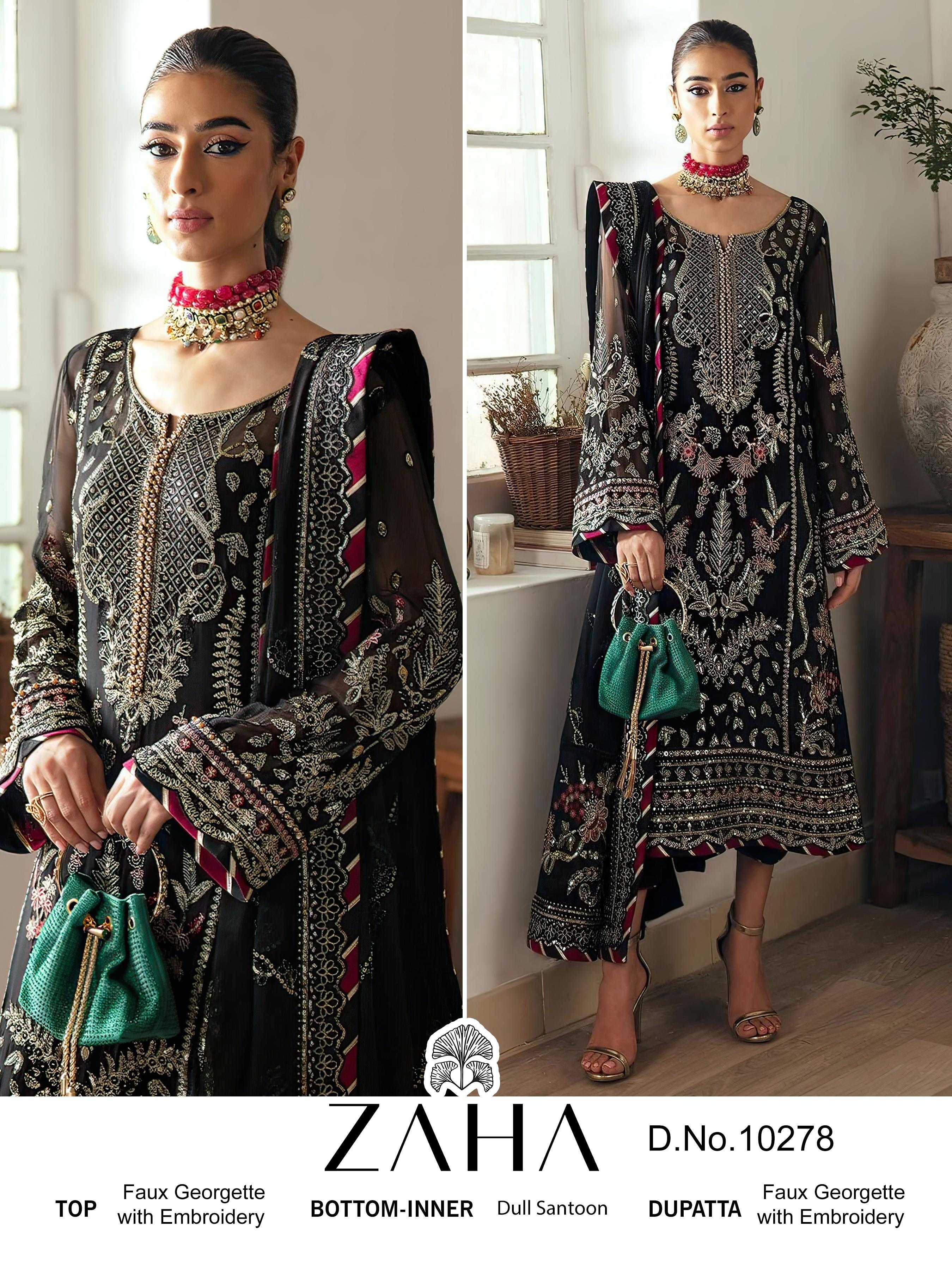 zaha 10278 single design pakistani dress material