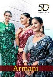 5d designer armani printed wear saree collection 