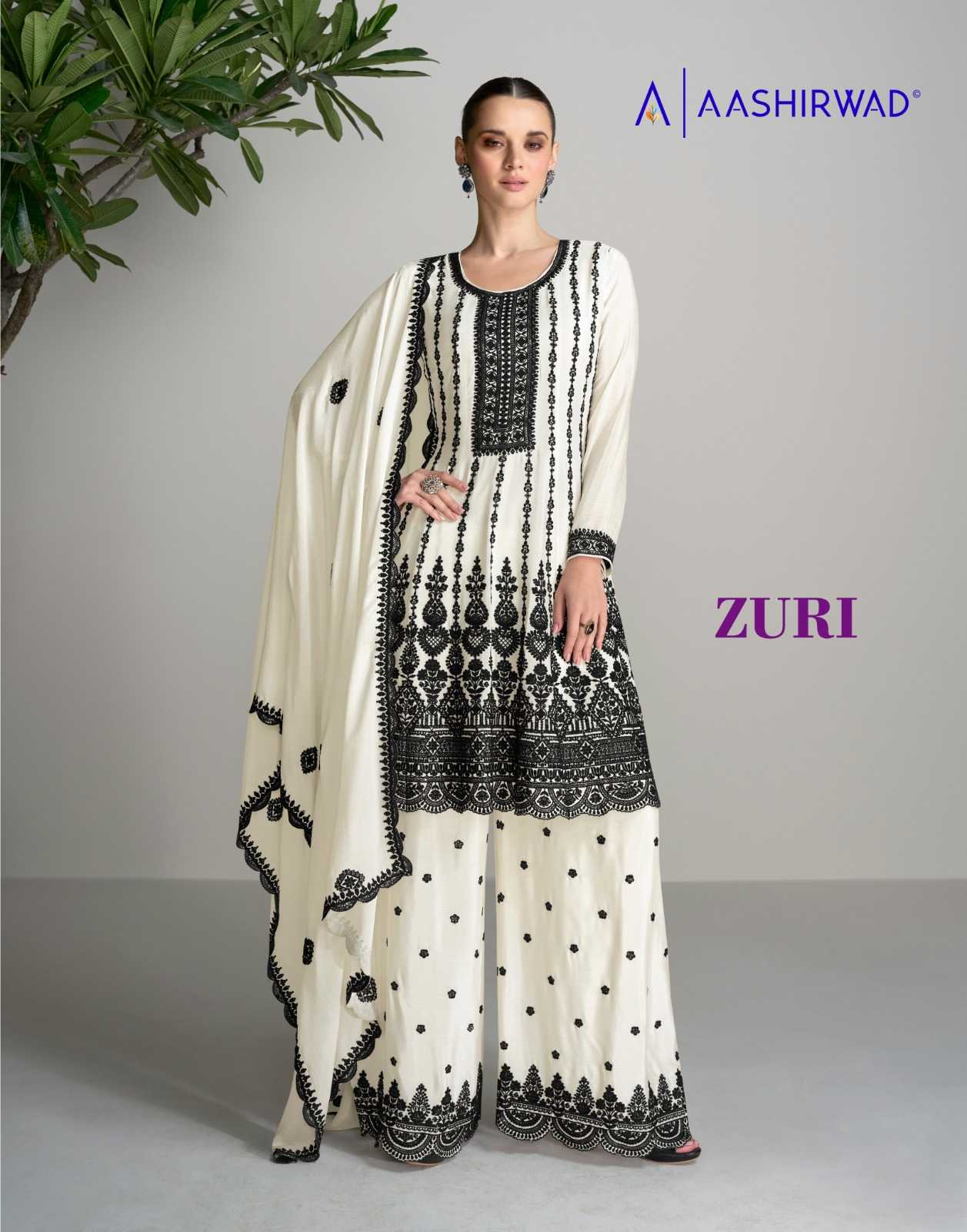 aashirwad creation zuri designer wear silk readymade salwar suit 