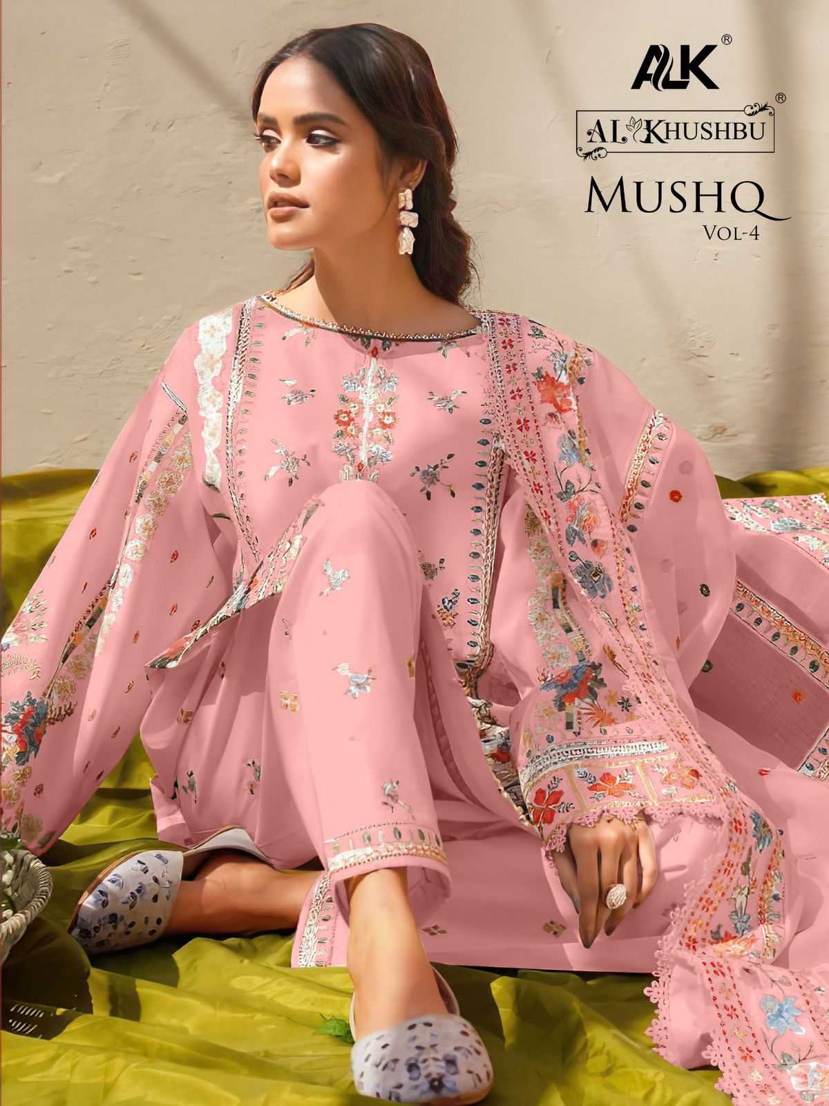 al khushbu mushq vol 4 classy wear unstitch cotton pakistani salwar suit 