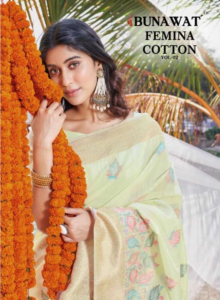 bunawat femina cotton vol 02 cotton festive wear saree wholesaler