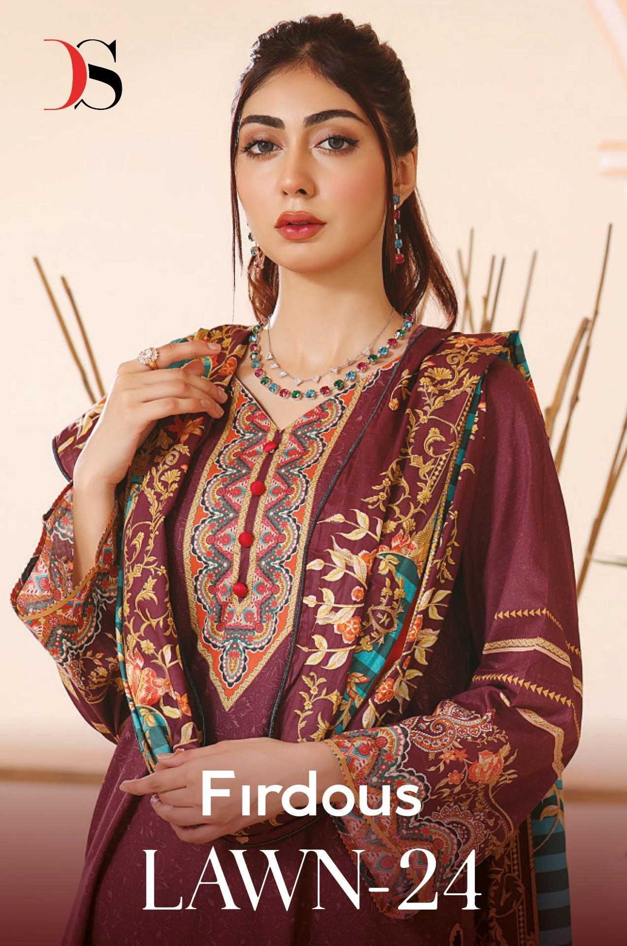deepsy suit firdous lawn 24 pure cotton pakistani dress material 