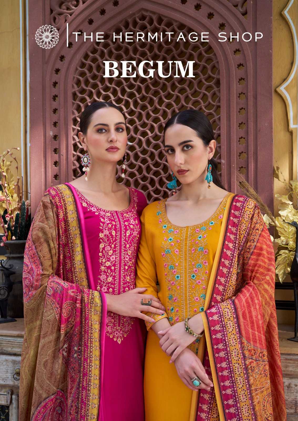 hermitage begum vol 2 festival look pure viscouse rayon salwar kameez dress material