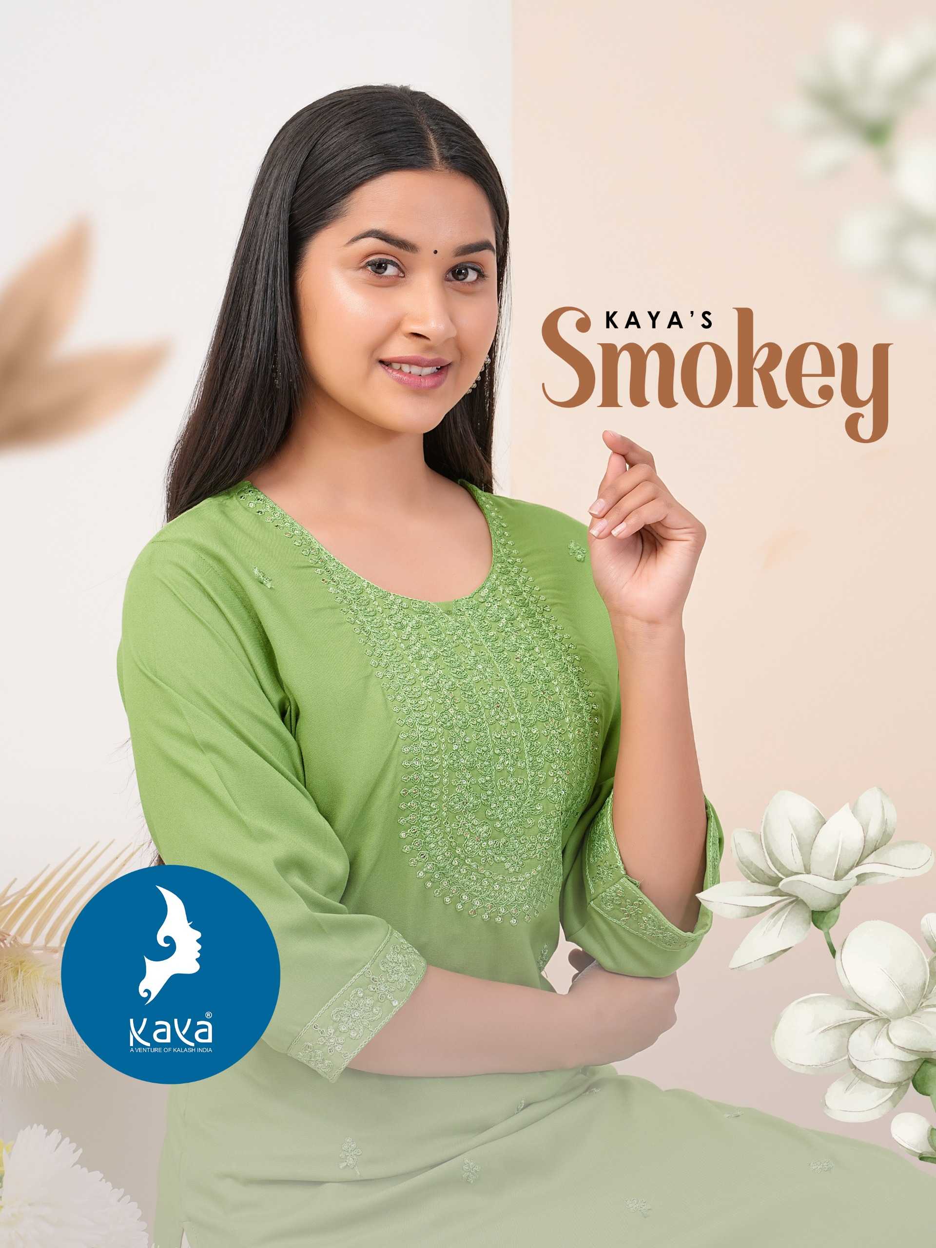 kaya smokey fancy wear readymade kurti 