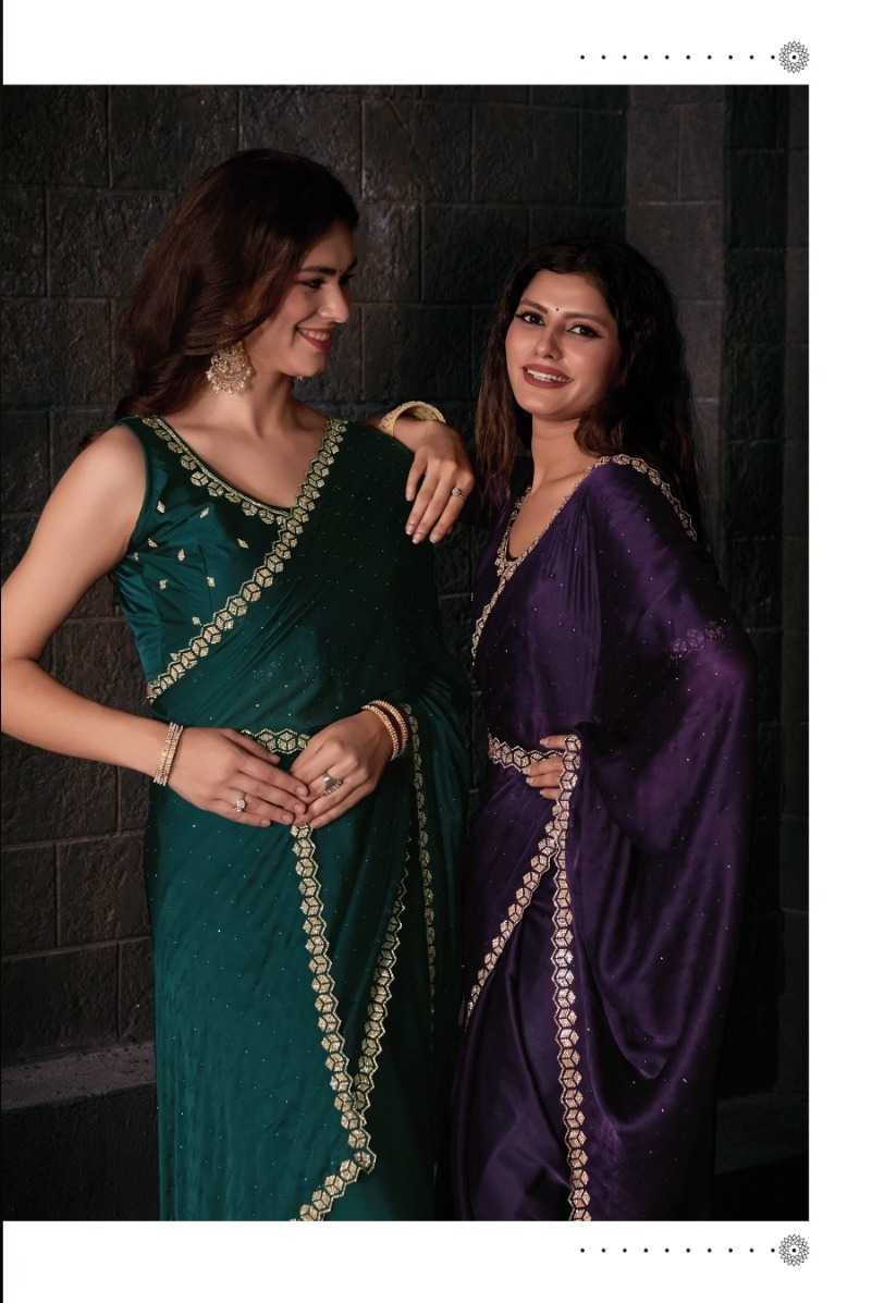 mehak 756a-756f latest party wear satin georgette with handwork saree wholesaler 