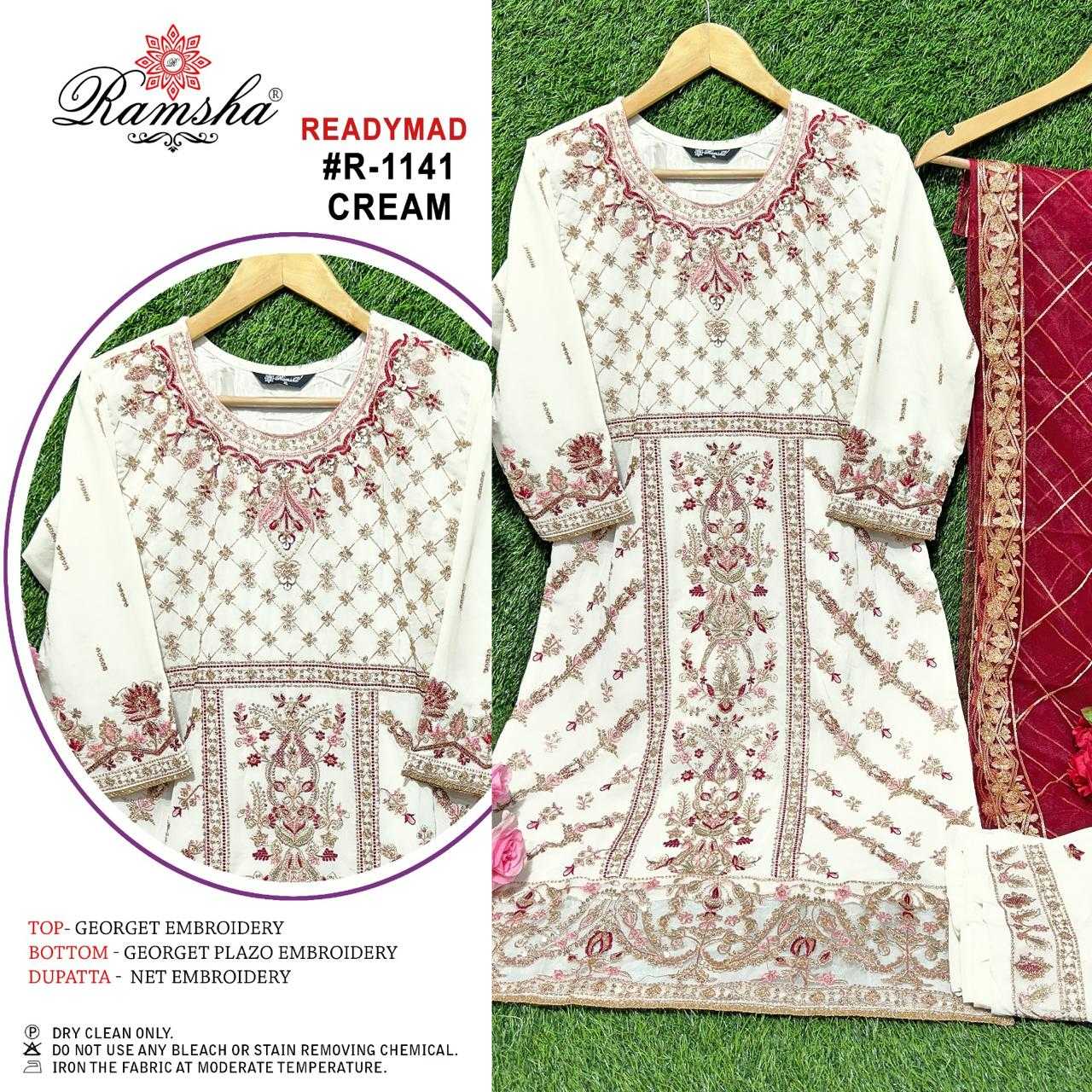ramsha 1141 ethnic designer georgette pakistani full stitch salwar suit