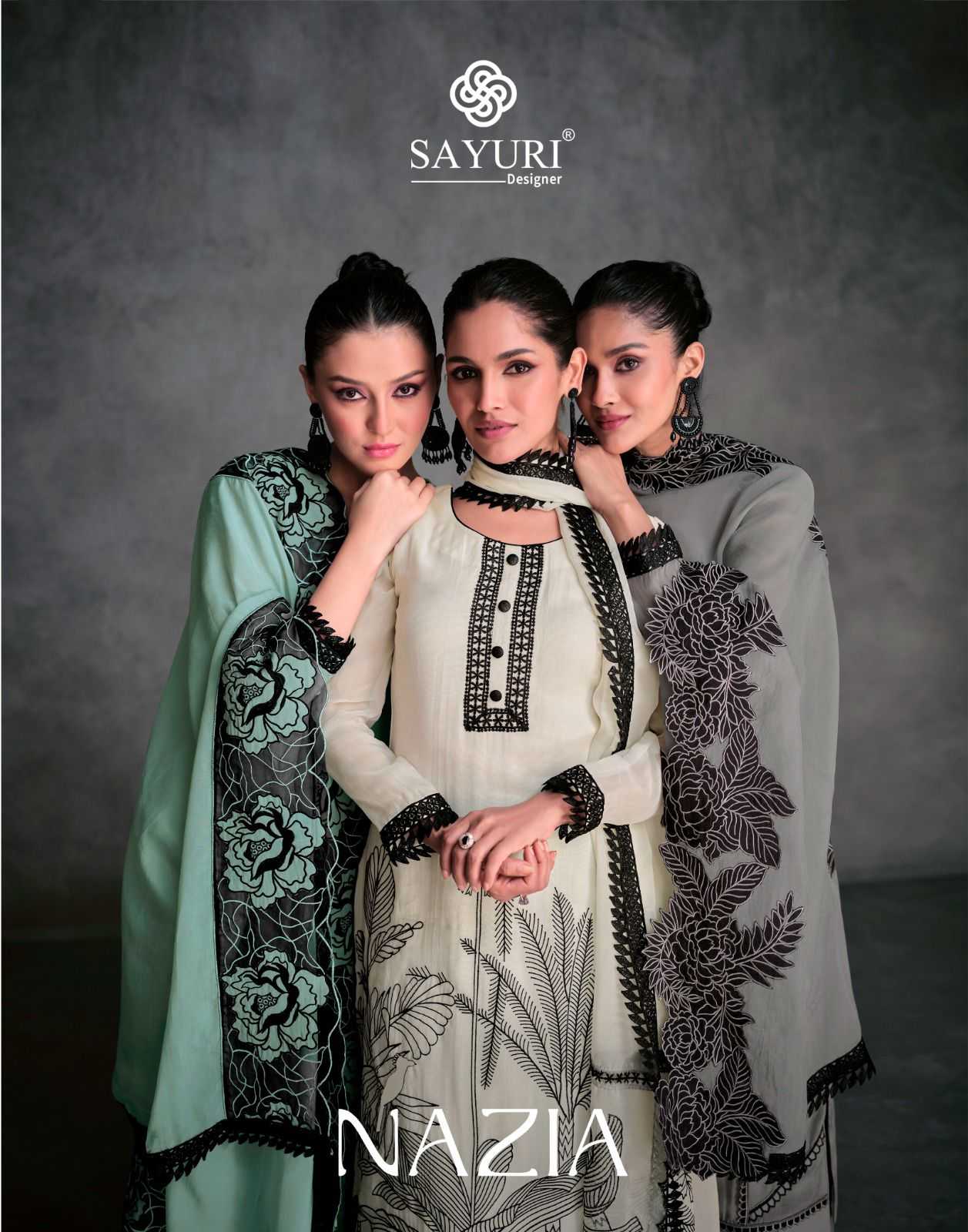 sayuri designer nazia fancy wear readymade organza silk salwar suit 