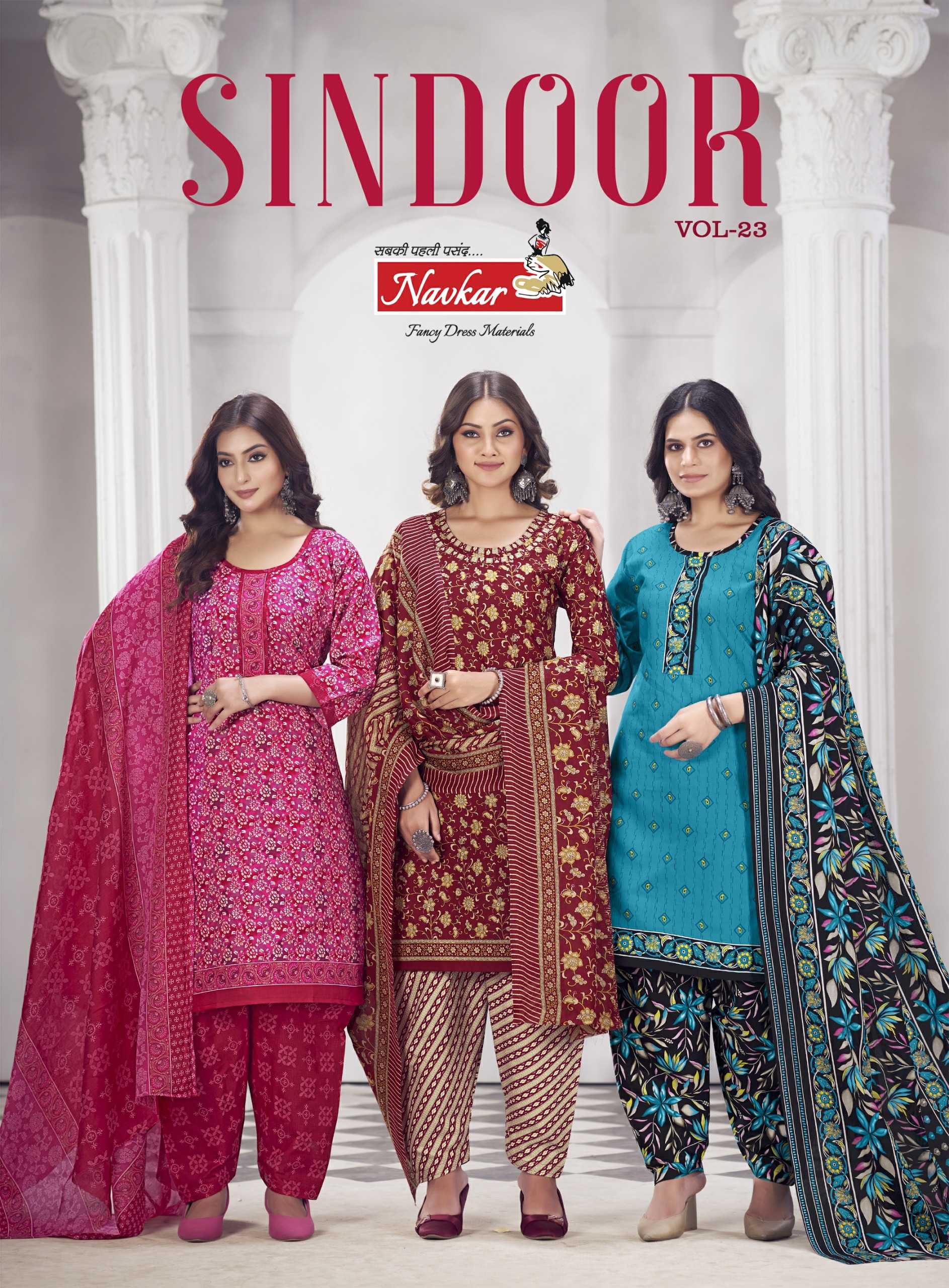 sindoor vol 23 by navkar new launching cotton print readymade full stitch salwar suit