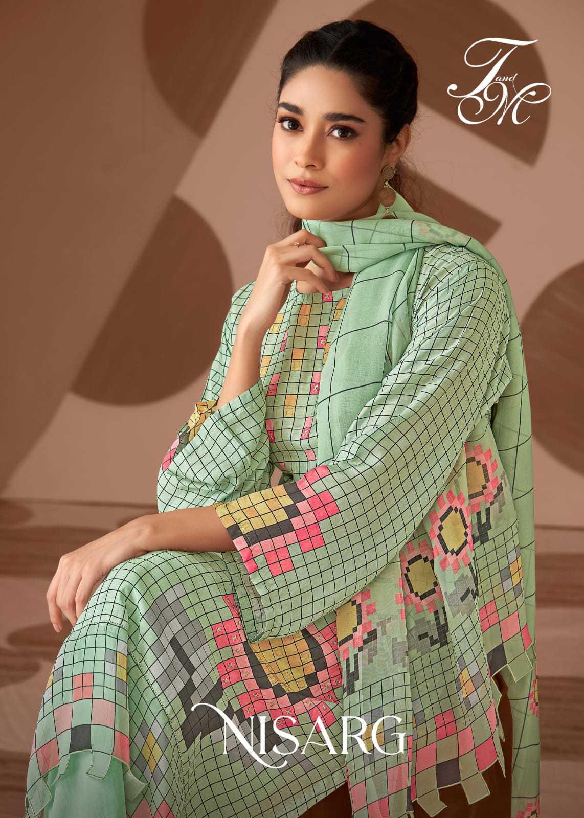 t & m nisarg beautiful digital print unstitch salwar suit 