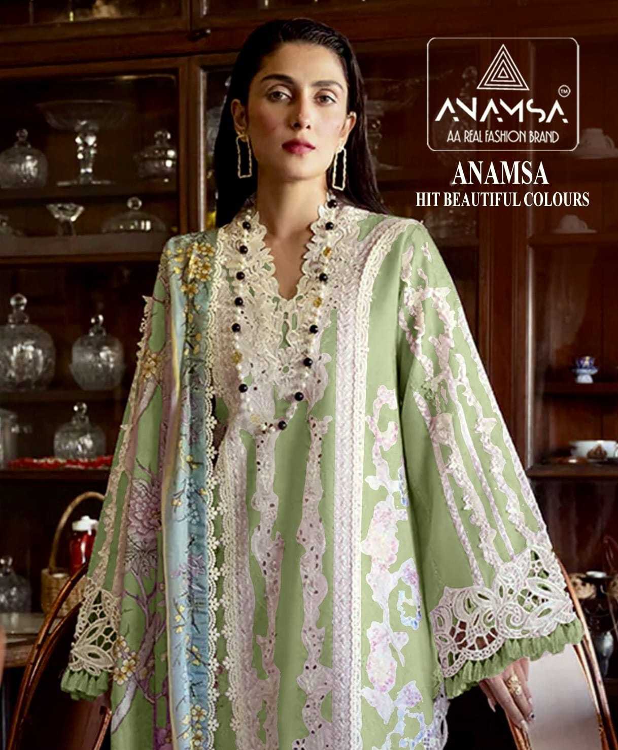 anamsa 7773 new traditional export quality zaam with heavy embroidered work ethnic style Pakistani dress material collection