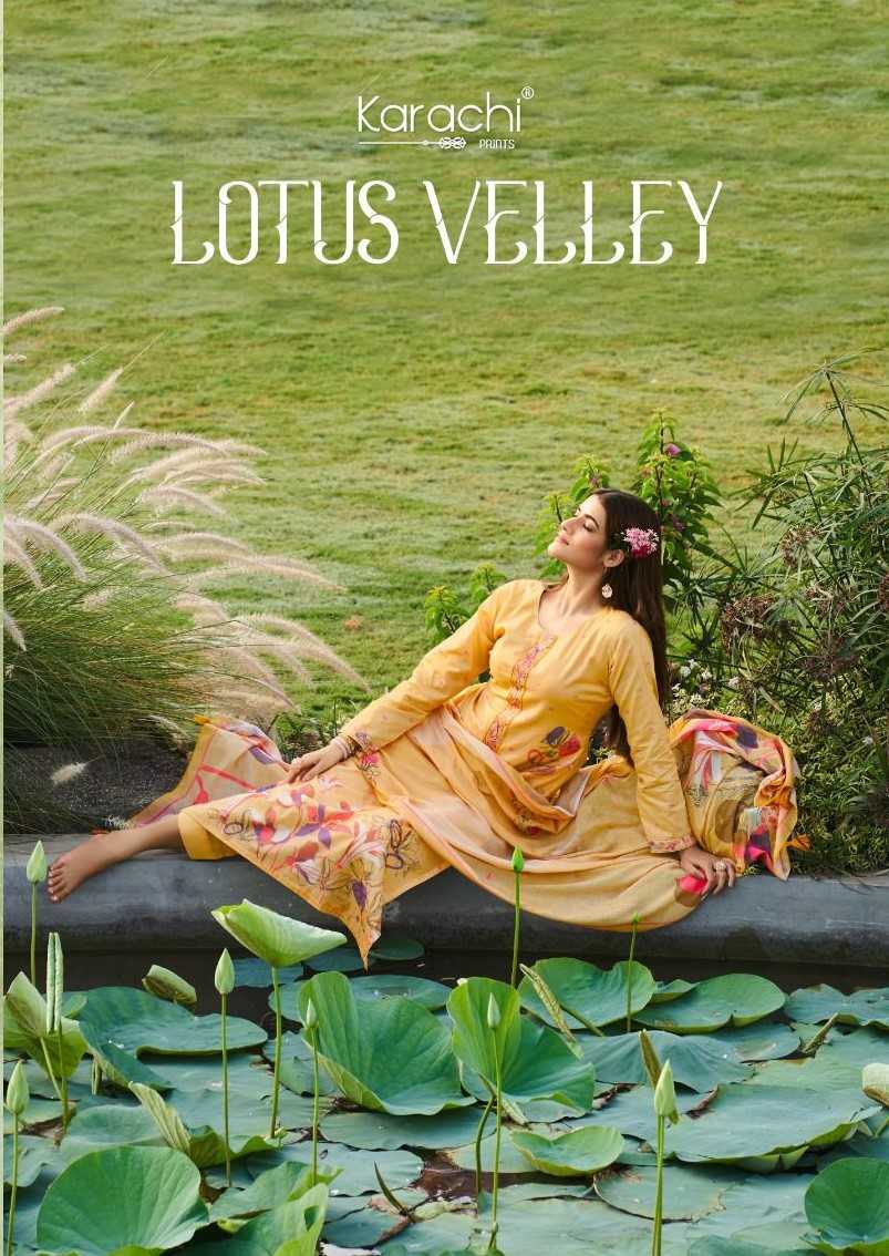 kesar karachi lotus velley fashionable lawn cotton salwar suit dress material