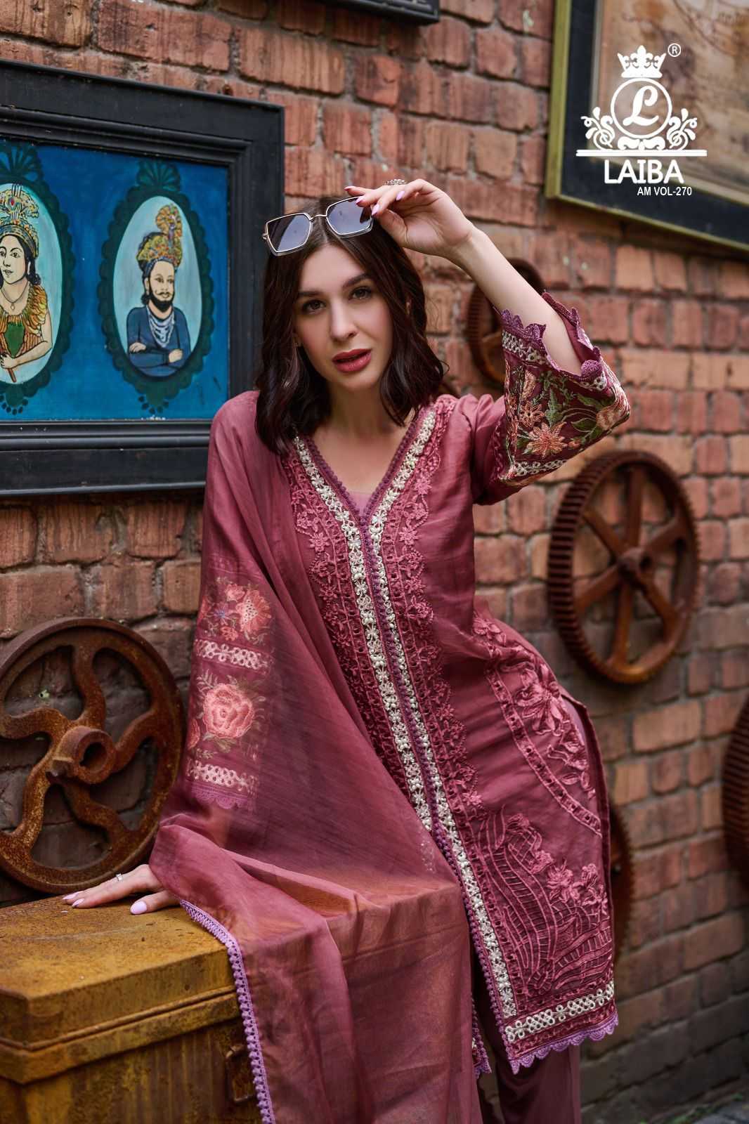 laiba designer am vol 270 party wear pure organza Pakistani style salwar suit 