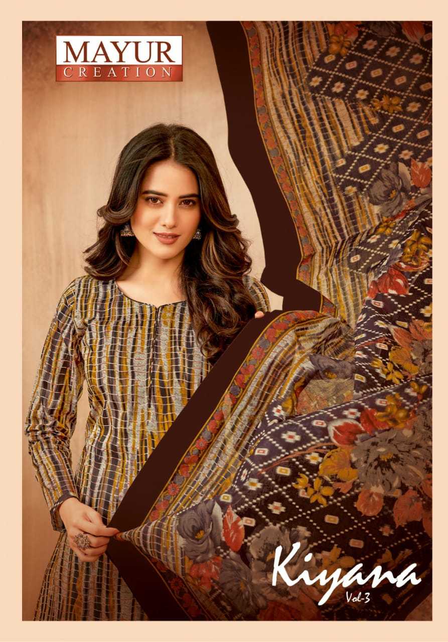 mayur creation present kiyana vol 3 stylish pure cotton fully stitch salwar suit collection