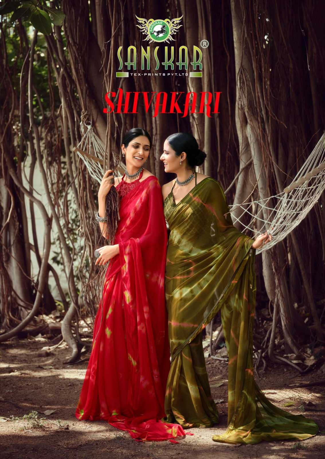sanskar shivakari festival look bright simmer pettern saree exports