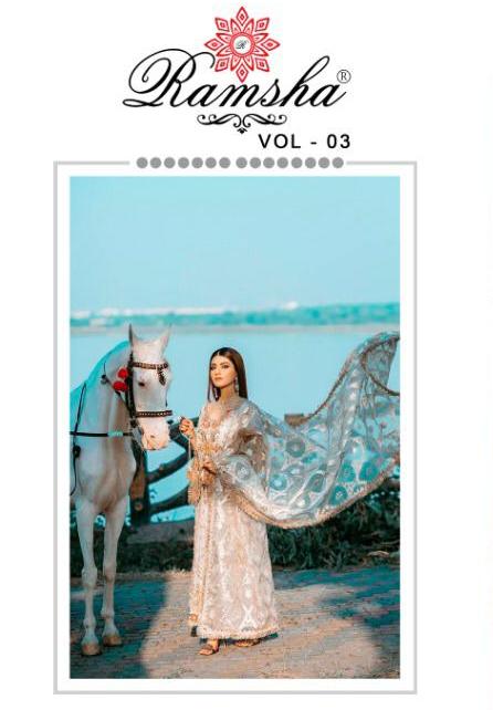 Juvi Fashion Ramsha Vol 3 Georgette Pakistani Collection Of Suits