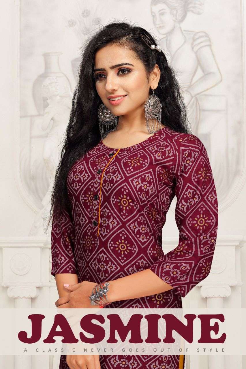 Kapil Trendz Jasmine Rayon Casual Wear Kurtis Cheap Rate