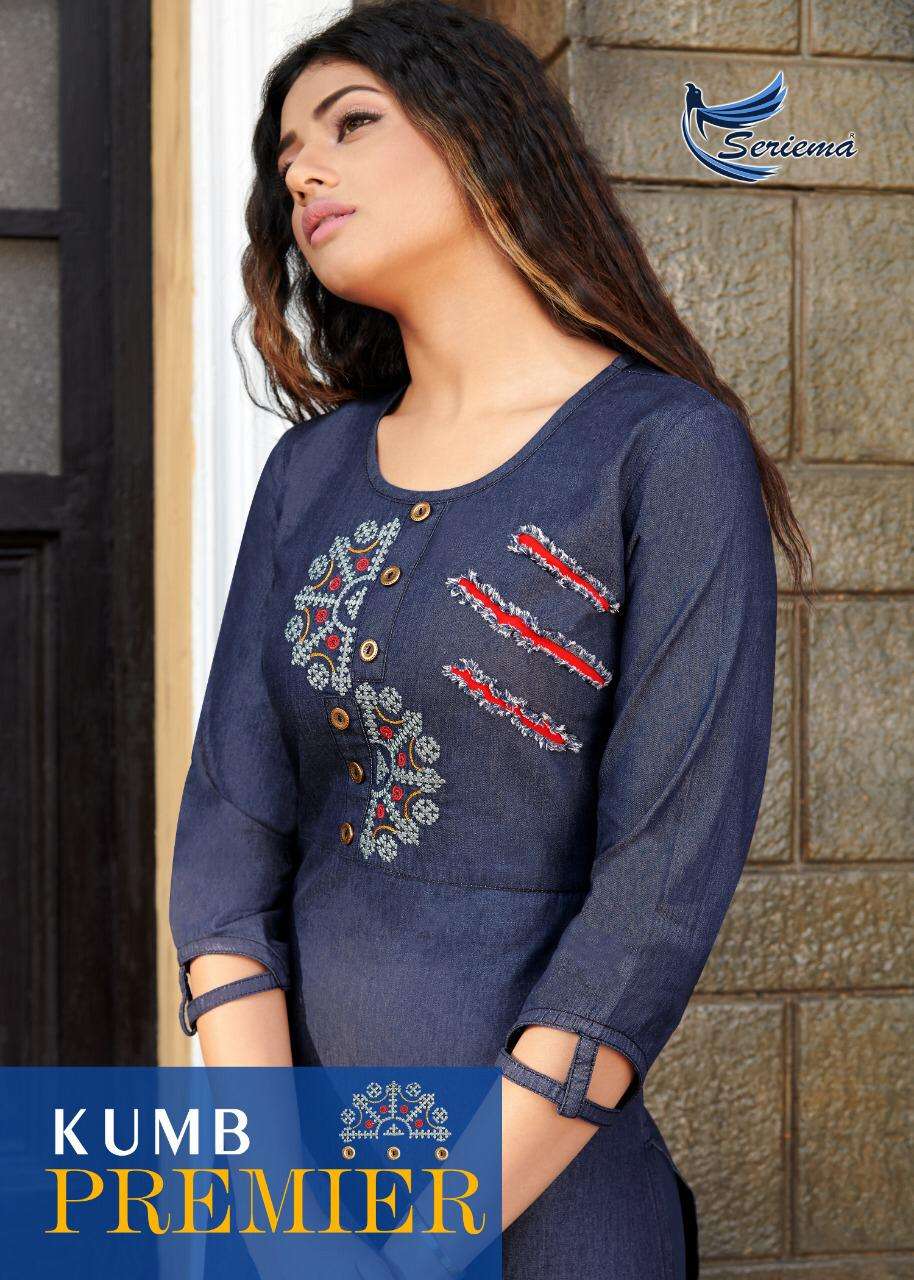 Vesh Kurti Denim Embroidery Top Collection Online Best Rate