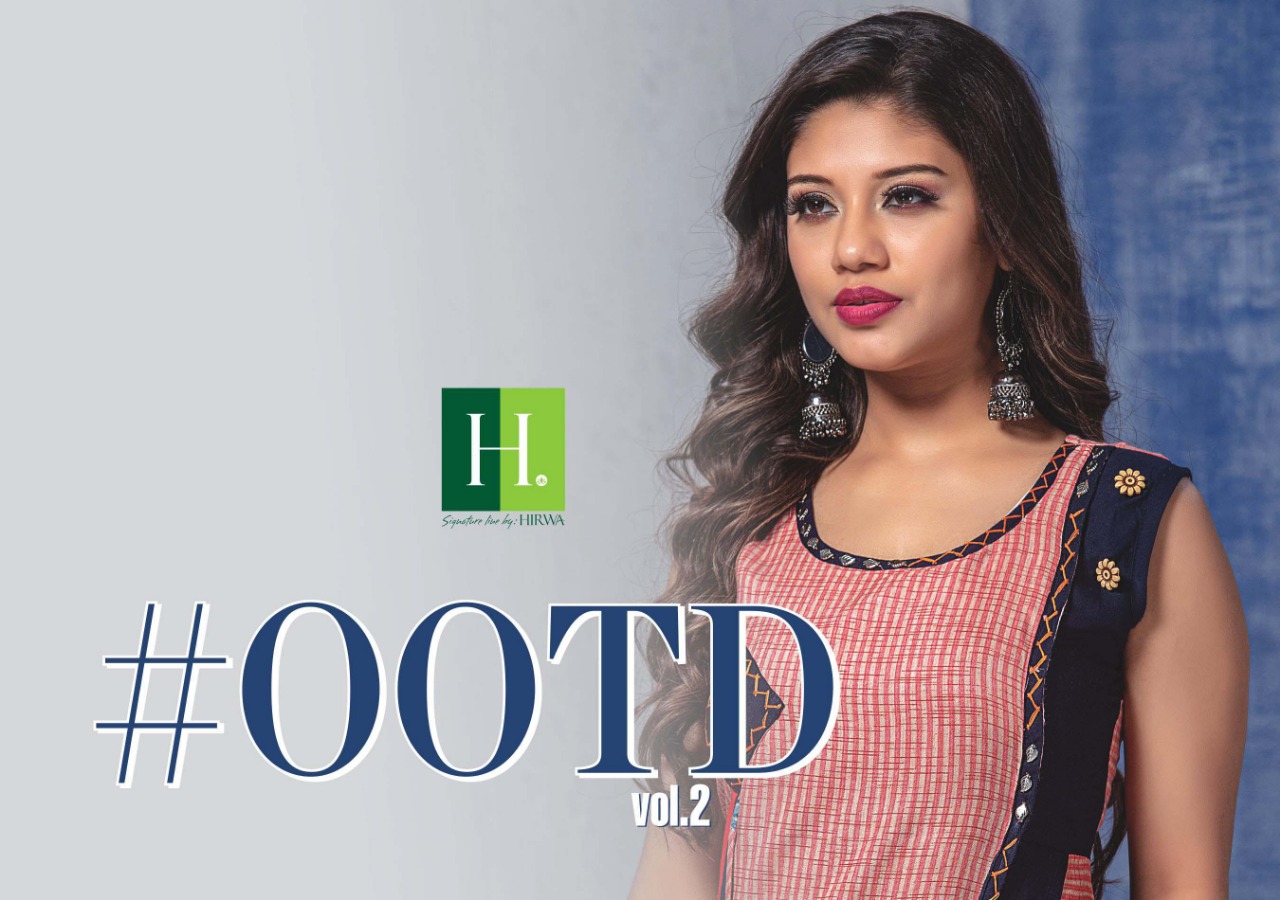 Hirwa Present Ootd Vol 2 Katha Work Long Double Layer Kurti Concept