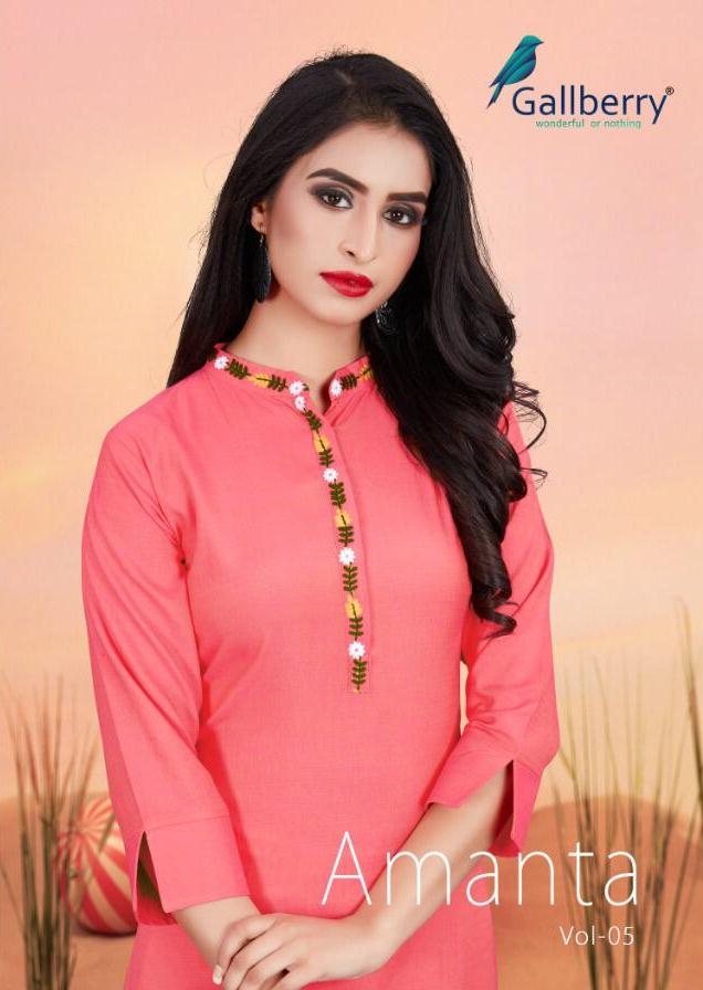 Amanta Vol 5 By Gallberry Rayon Exclusive Kurti With Plazzo Pair Dealer