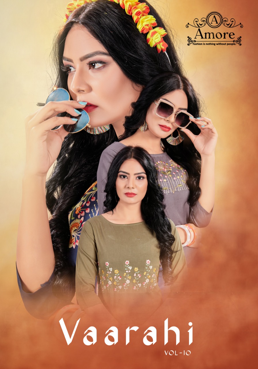 Amore Vaarahi Vol 10 Cotton Work Kurti Supplier At Best Rate In India