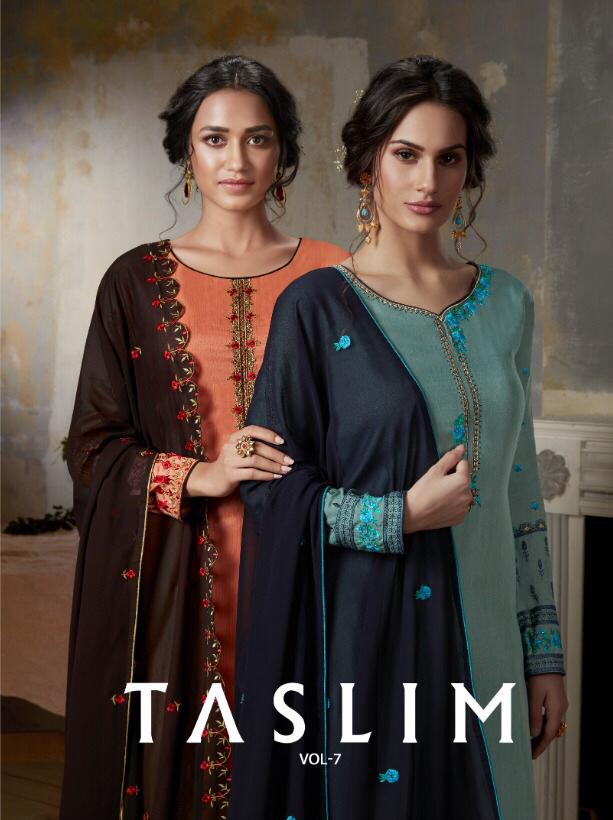 Arpan Fashion Launch Taslim Vol 7 Viscose Upada Silk Looking Rich Plazzo Style Suit