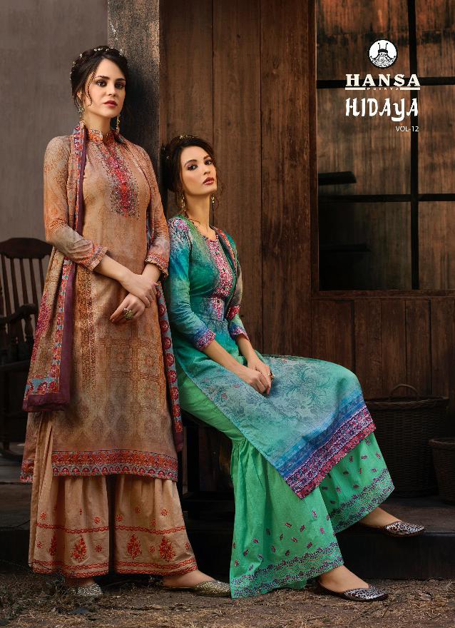 Hansa Launch Hidaya Vol 12 Cotton Camric Digital Print Casual Party Wear Suit Trader