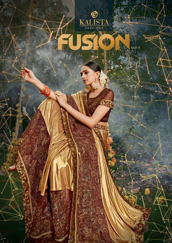 Kalista Fashion Fusion Vol 4 Casual Party Wear Saree Wholesale Rate