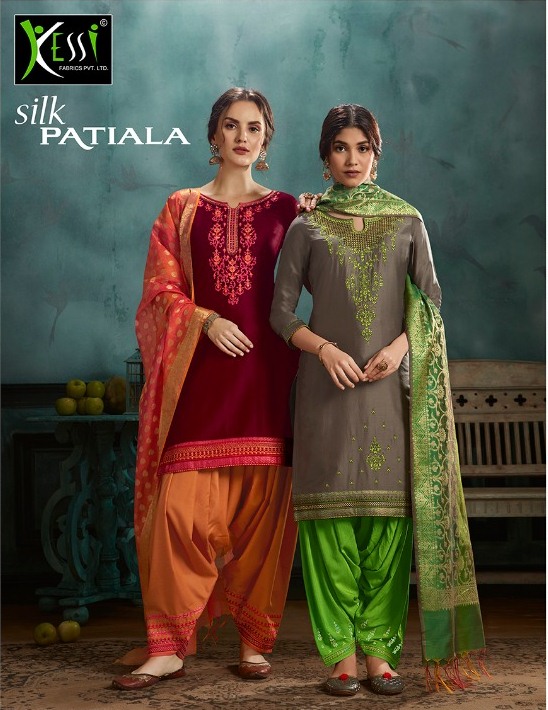 Kessi Launch Silk Patiyala Jam Silk Embroidery Work Patiyala Style Suit