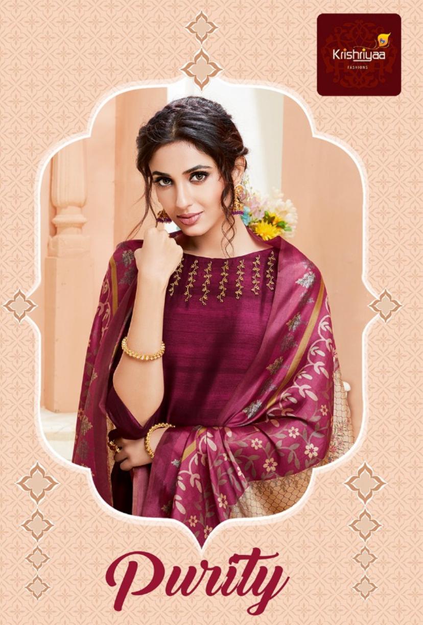 Krishriyaa Present Purity Silk Exclusive Kurti With Pant And Dupatta Wholesaler