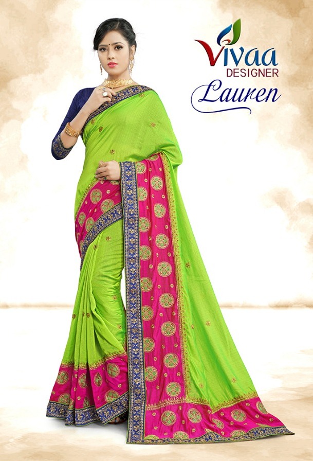 Lauren By Vivaa Designer Chiffon Traditional Wear Saree Wholesale Price