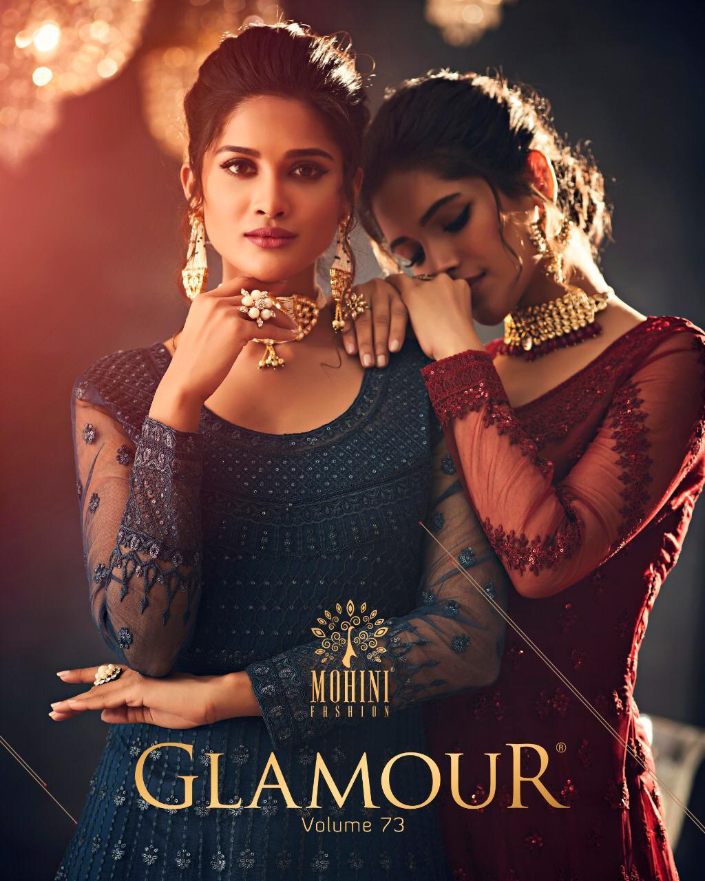 Mohini Fashions Glamour Vol 73 Net With Satin Long Gown Style Party Wear Suit