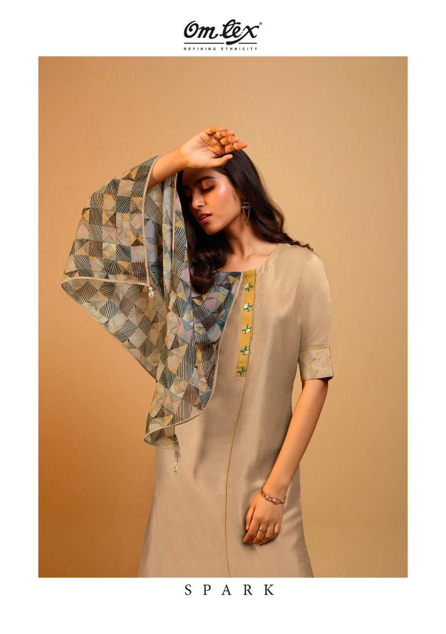 Om Tex Presents Spark Readymade Long Dress With Scarf Shopping Online