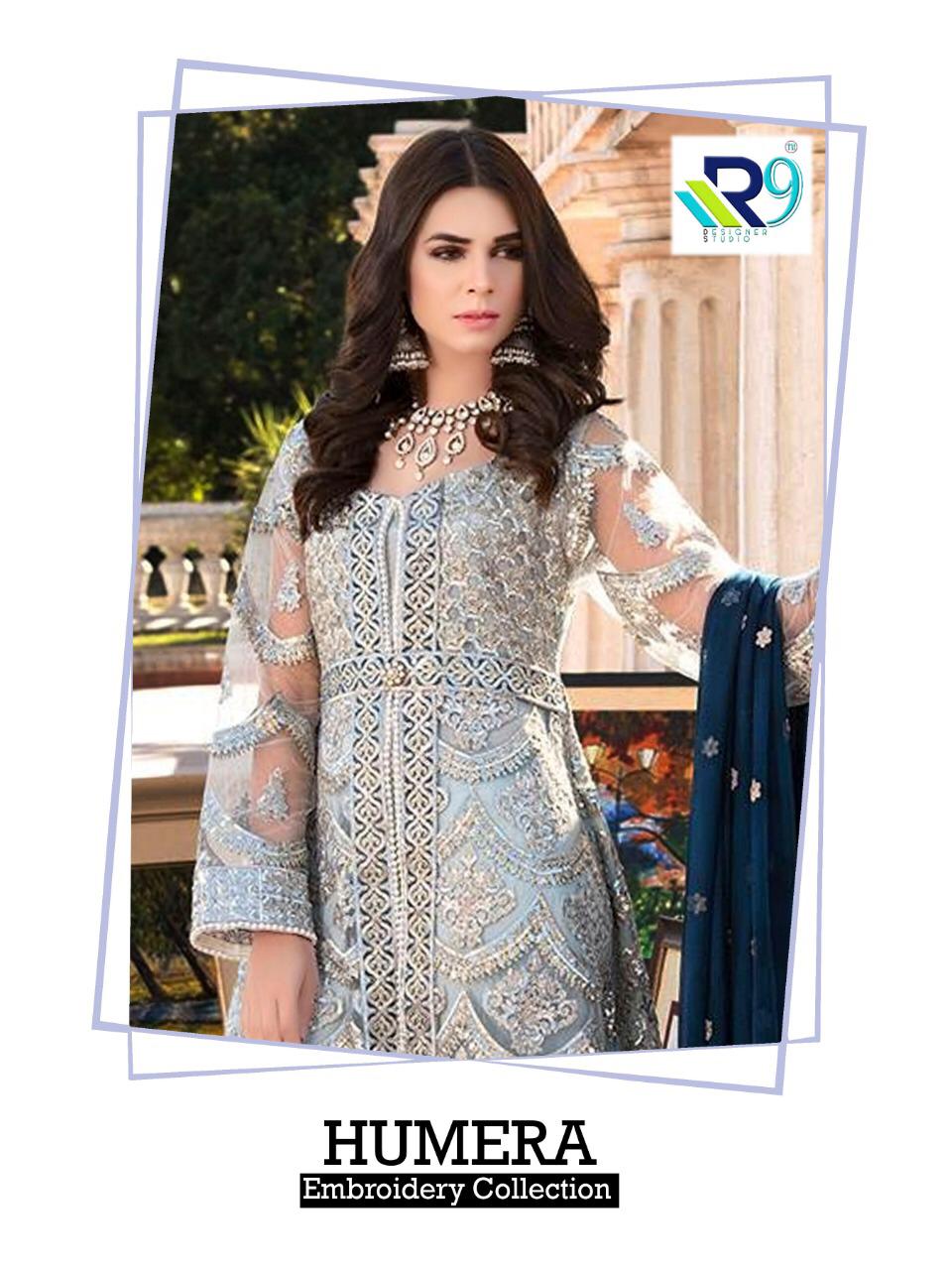 R9 Present Humera Georgette With Heavy Embroidery Work Designer Salwar Suit