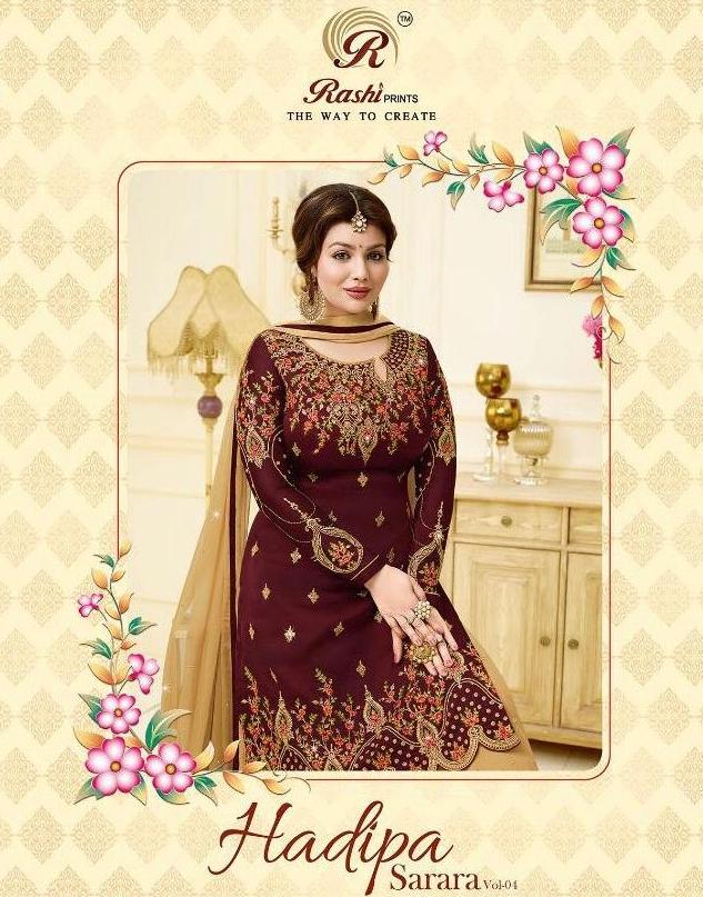 Rashi Prints Hadipa Sarara Vol 4 Heavy Embroidered Dresses Wholesaler