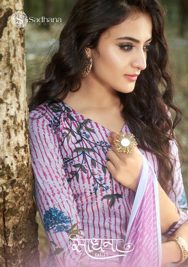 Sadhana Fashion Sadhana Vol 25 Pure Cotton Fancy Work Suit Dealer