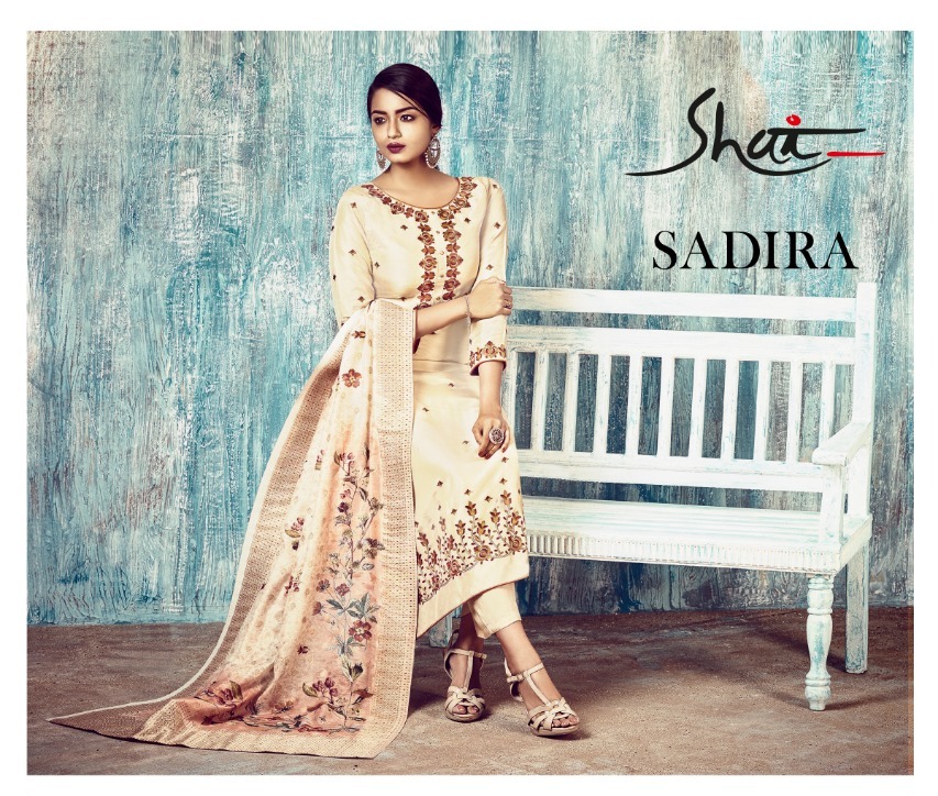 Shai Present Sadira Pure Russian Silk Embroidery Designer Fancy Suits Collection