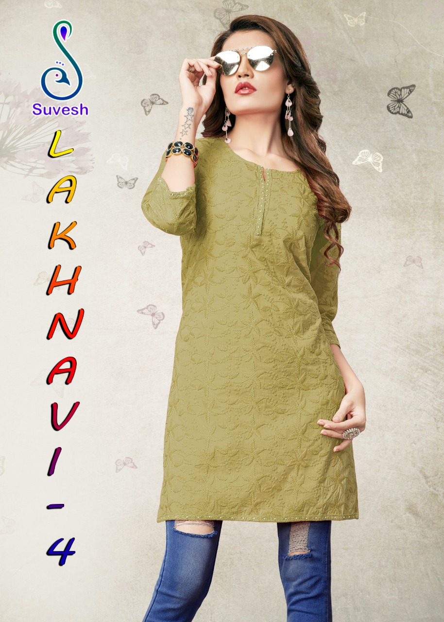 Suvesh Present Lakhnavi Vol 4 Rich Cotton Regular Wear Kurti Catlog Collection