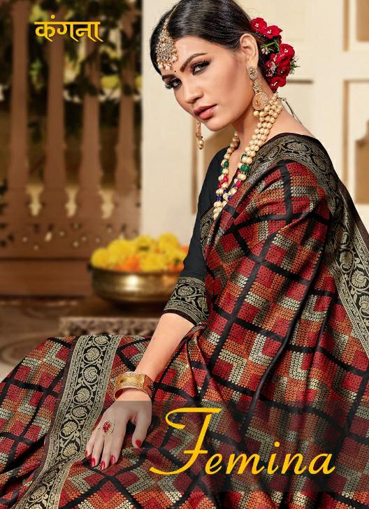 Tarun Kangna Femina Silk Rich Pallu Indian Ladies Wear Saree Trader In Surat Market