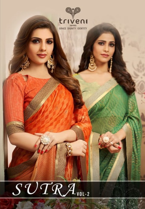 Triveni Launch Sutra Vol 2 Good Looking Indian Wear Brasso Saree Clothing Store