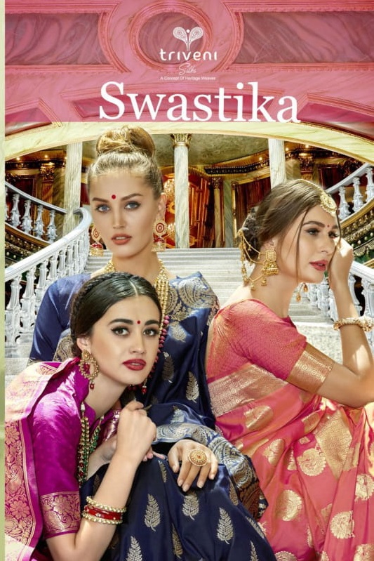 Triveni Swastika Explore Latest Soft Silk Rich Pallu Sarees Collection