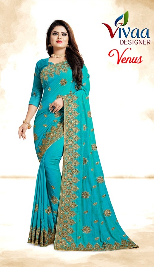 Venus By Vivaa Designer Jeny Jacquard Traditional Wear Looking Preety Saree Collection
