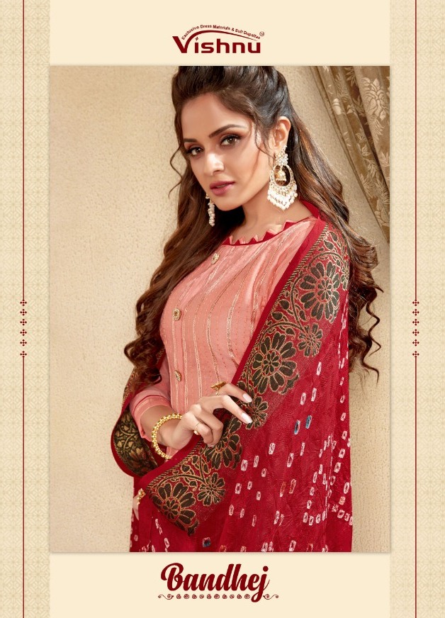 Vishnu Impex Bandhej Good Looking Traditional Wear Salwar Suit Outfit