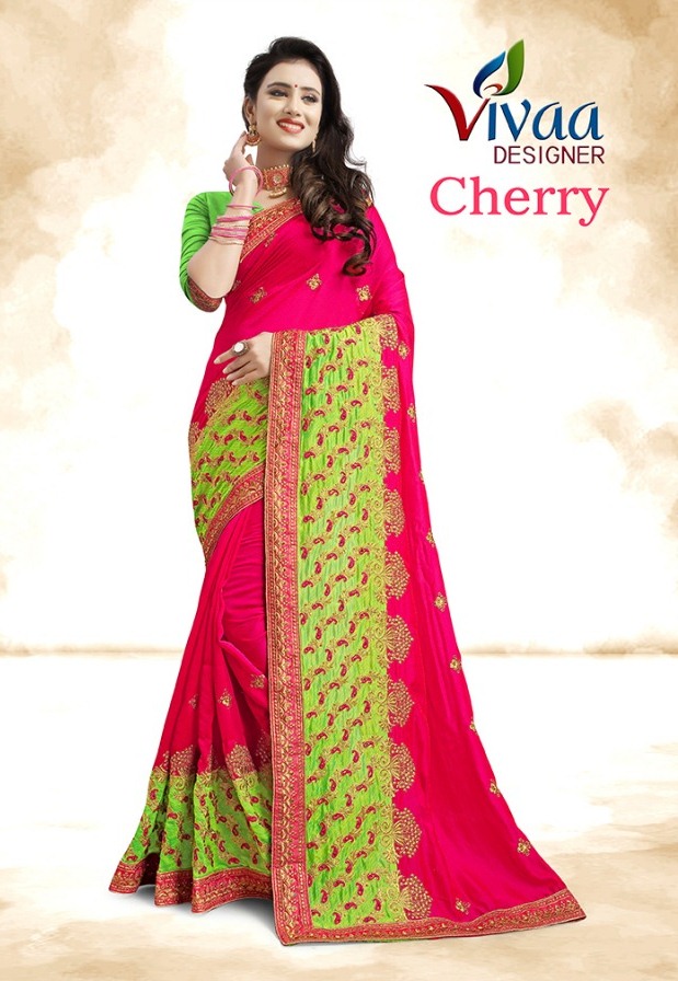 Vivaa Designer Present Cherry Jeny Pattern Heavy Look Saree Wholesale Rate