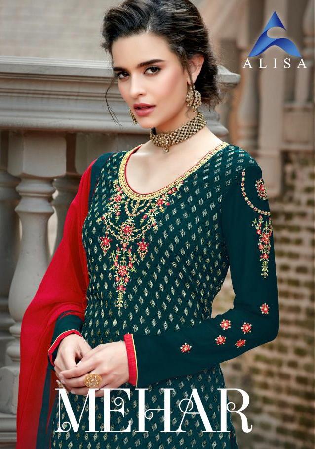 Alisa Present Mehar Pure Georgette Plazzo Style Salwar Kameez Wholesale