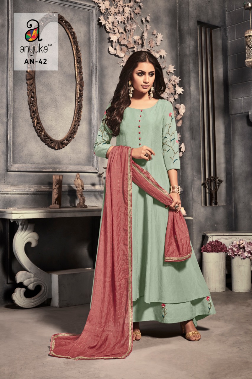 Anyuka Krishna 40-47 Series Designer Gown With Dupatta Diwali Collection