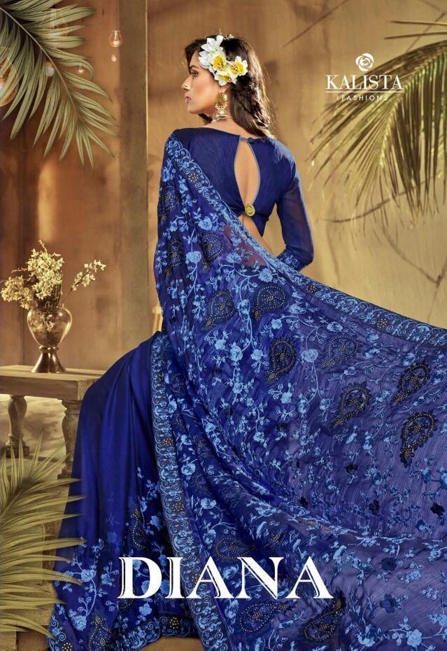 Kalista Present Diana Stylish Designer Fancy Work Saree Wholesaler