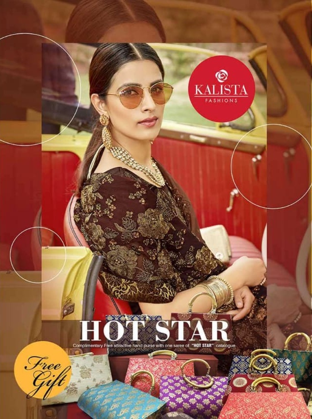 Kalista Present Hot Star Party Wear Saree With Free Gift Purse Collection