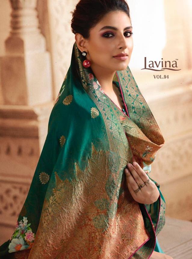 Lavina Vol 94 Tussar Silk Satin Embroidery Work Salwar Kameez Seller