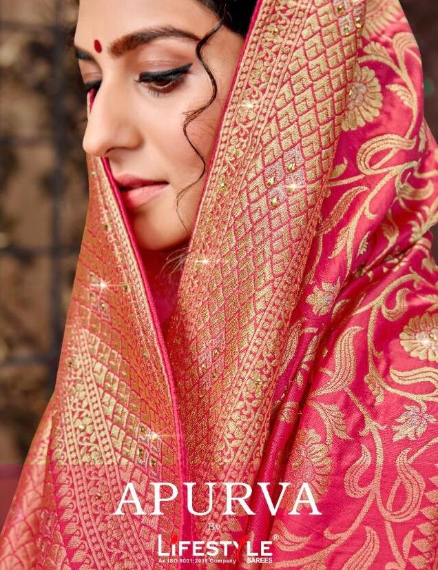 Lifestyle Saree Apurva Silk Weaving Fresh Design Saris Wholesaler